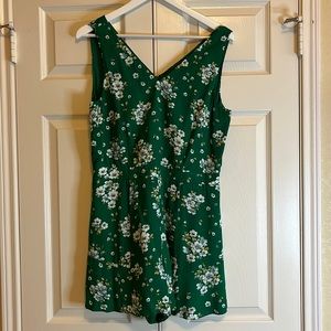 Green Loft Romper with Floral print